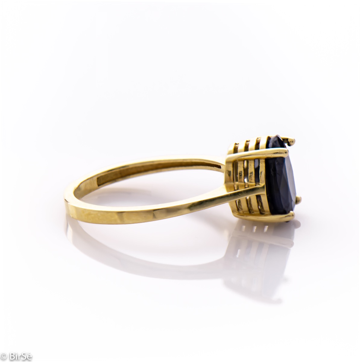 Златен пръстен - Естествен сапфир
