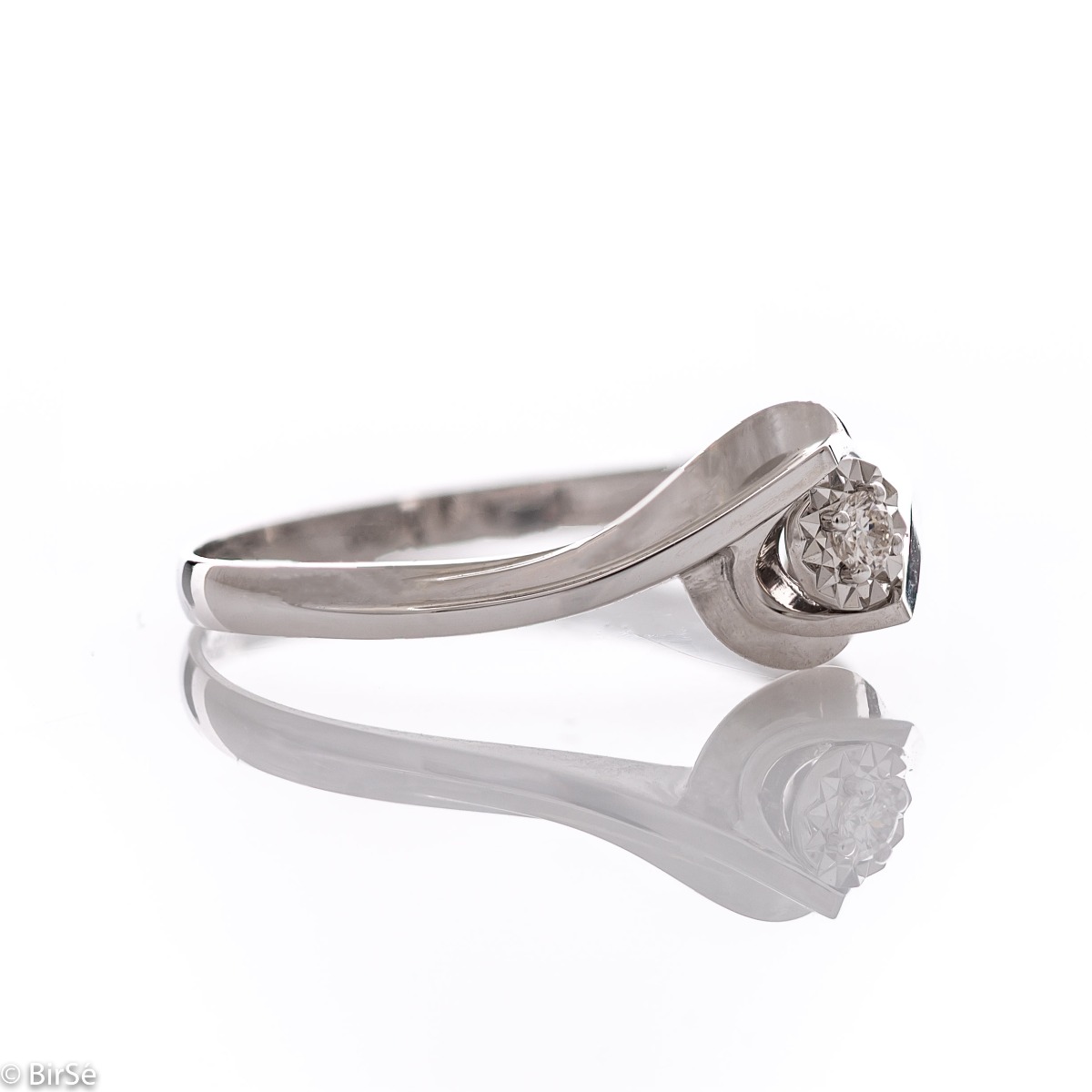 Златен годежен пръстен с диамант - 0,013 ct.
