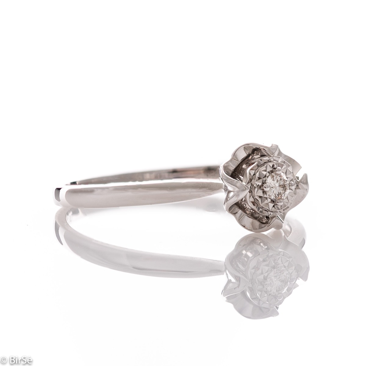 Златен годежен пръстен с диамант - 0,010 ct.