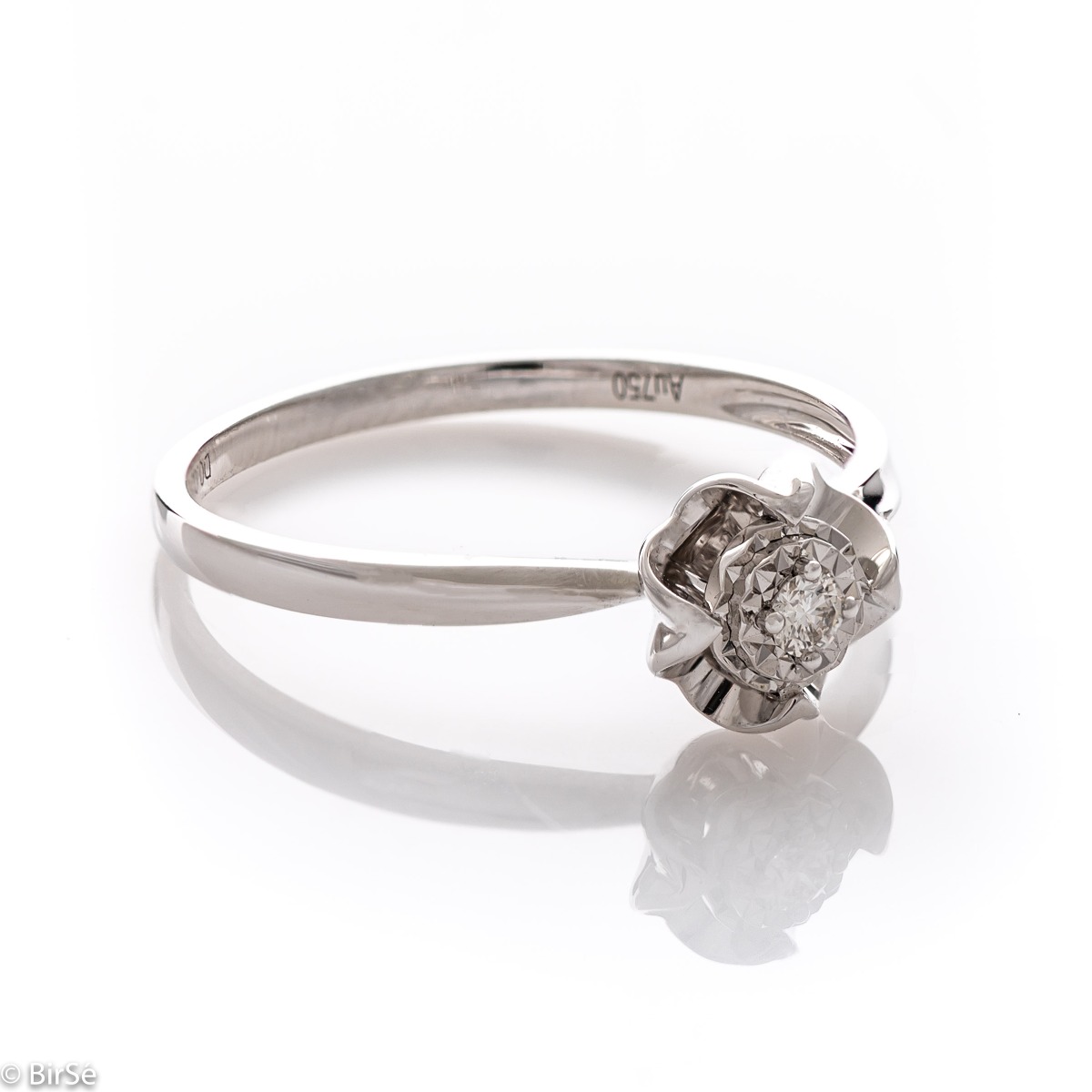 Златен годежен пръстен с диамант - 0,010 ct.
