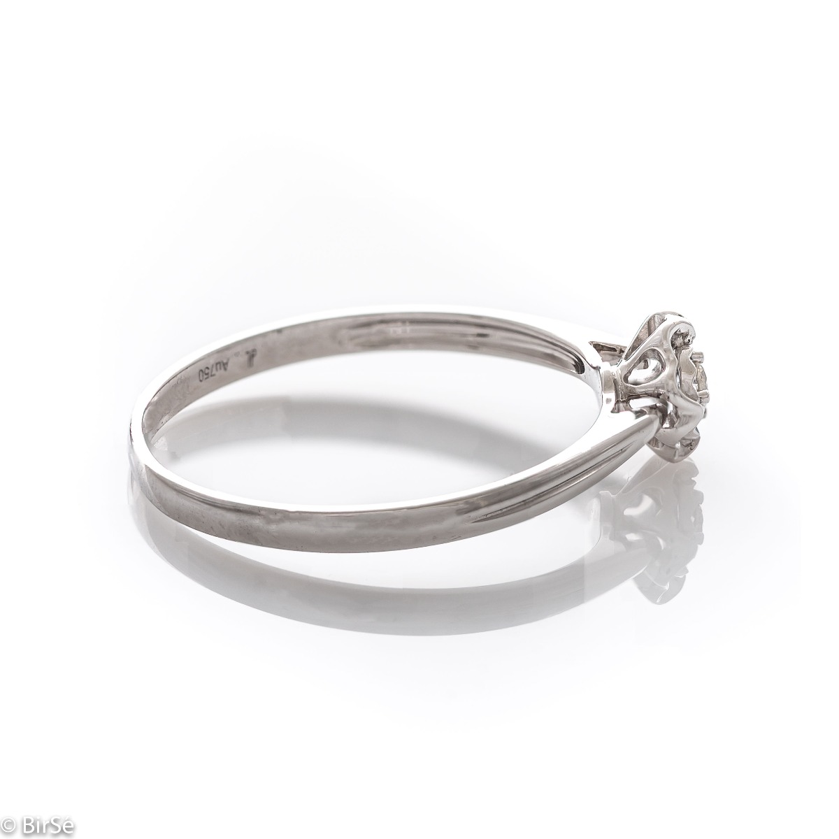 Златен годежен пръстен с диамант - 0,027 ct.