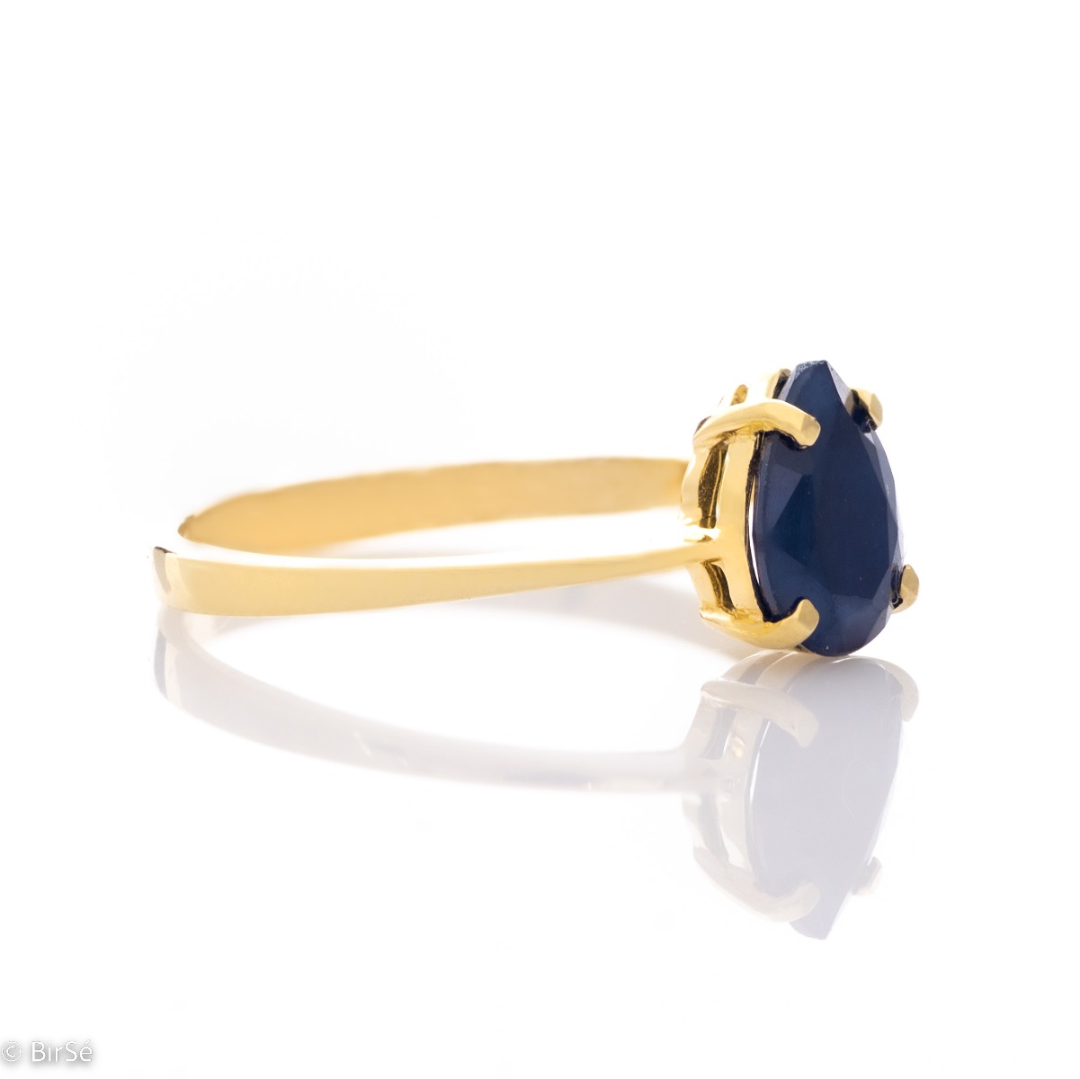 Златен пръстен - Естествен Сапфир Капка 1,45 ct.