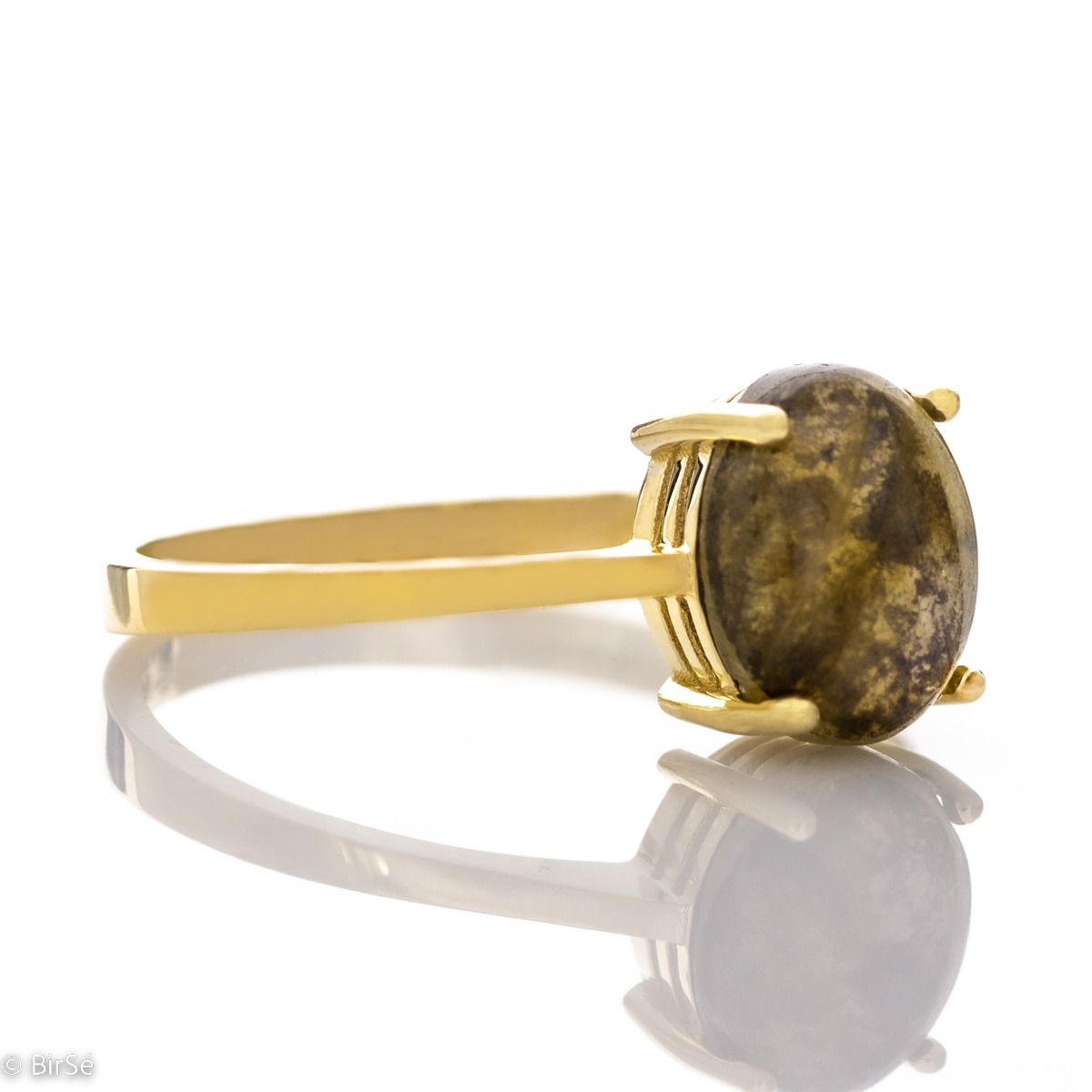 Златен пръстен - Естествен Лапис