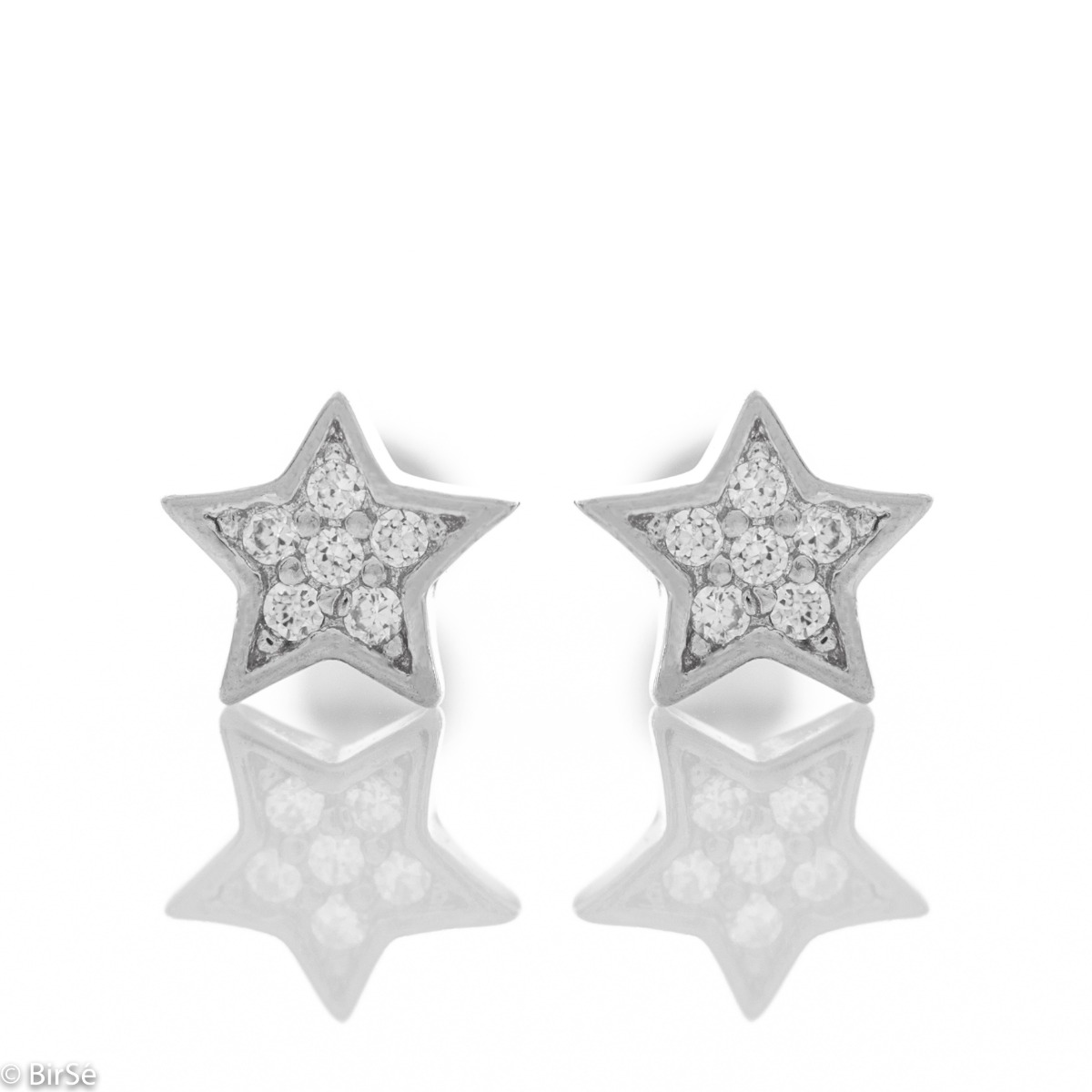 Сребърни обеци - Звездички