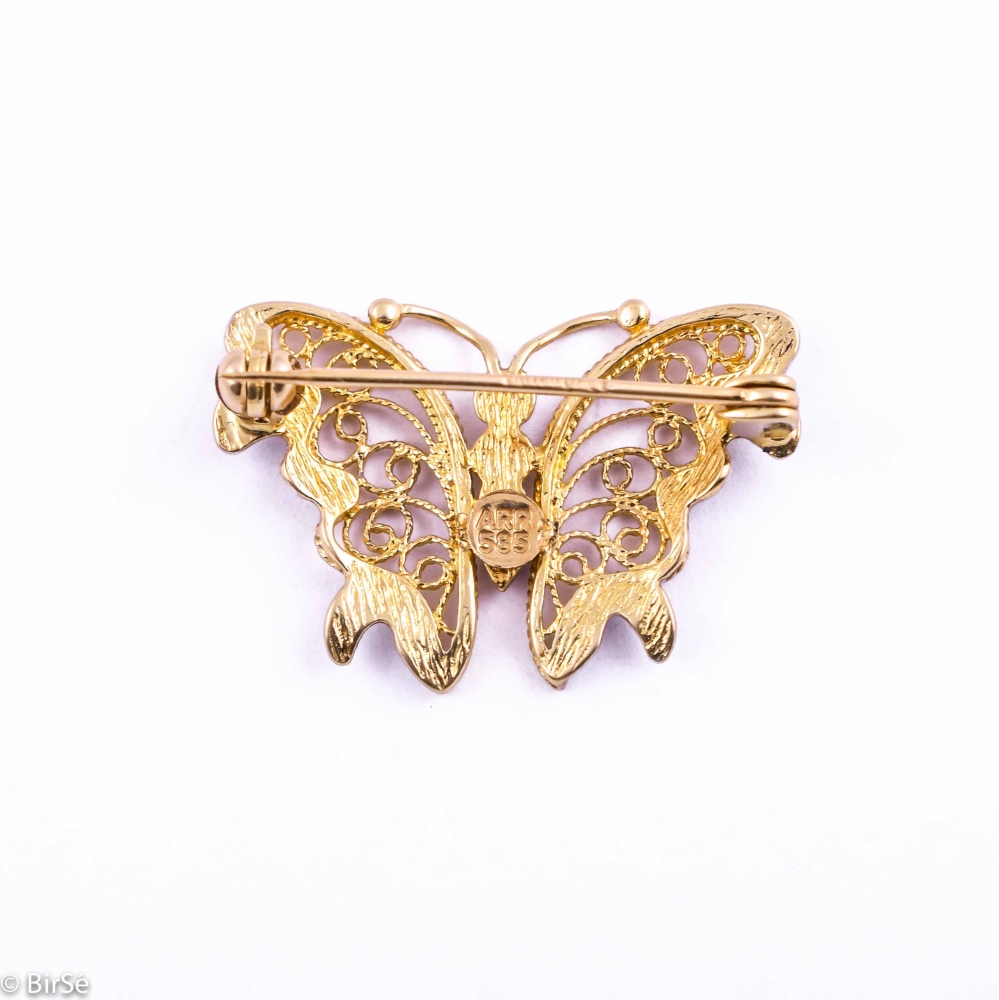 Златна брошка - пеперуда 