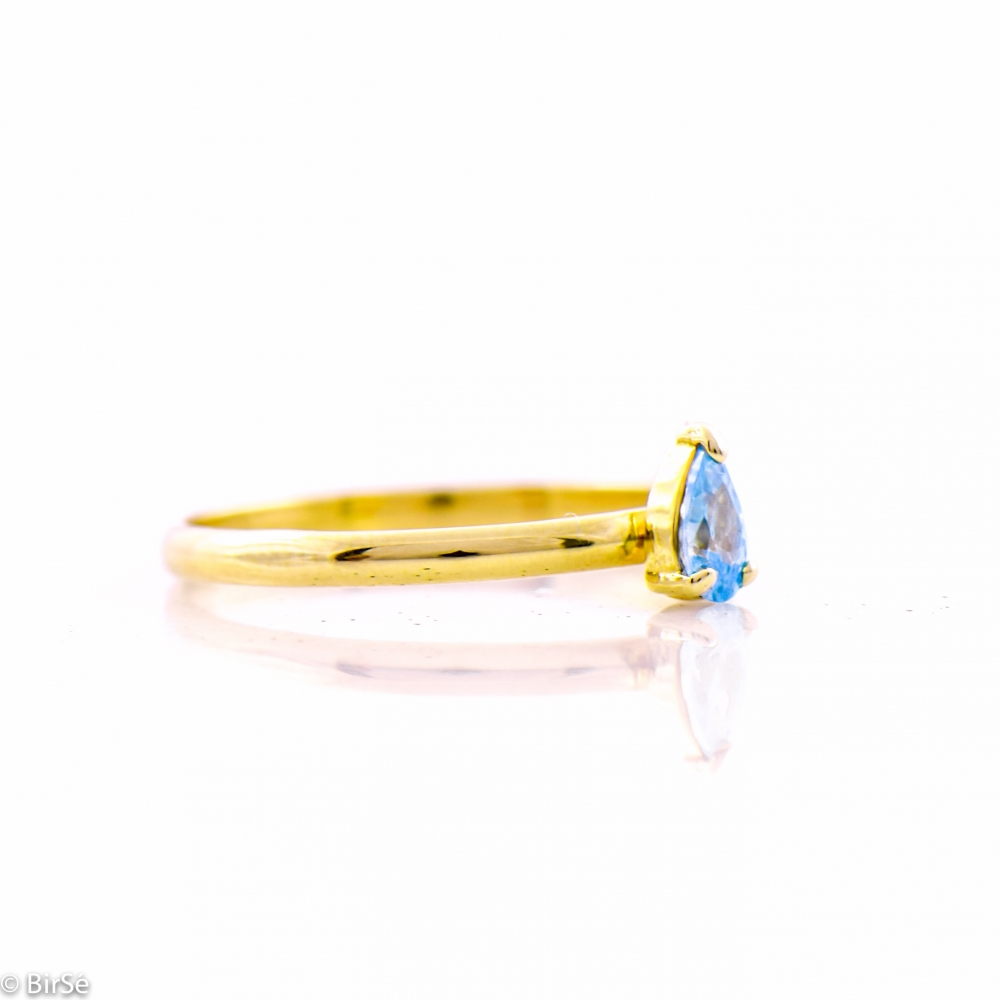 Златен пръстен - Аквамарин