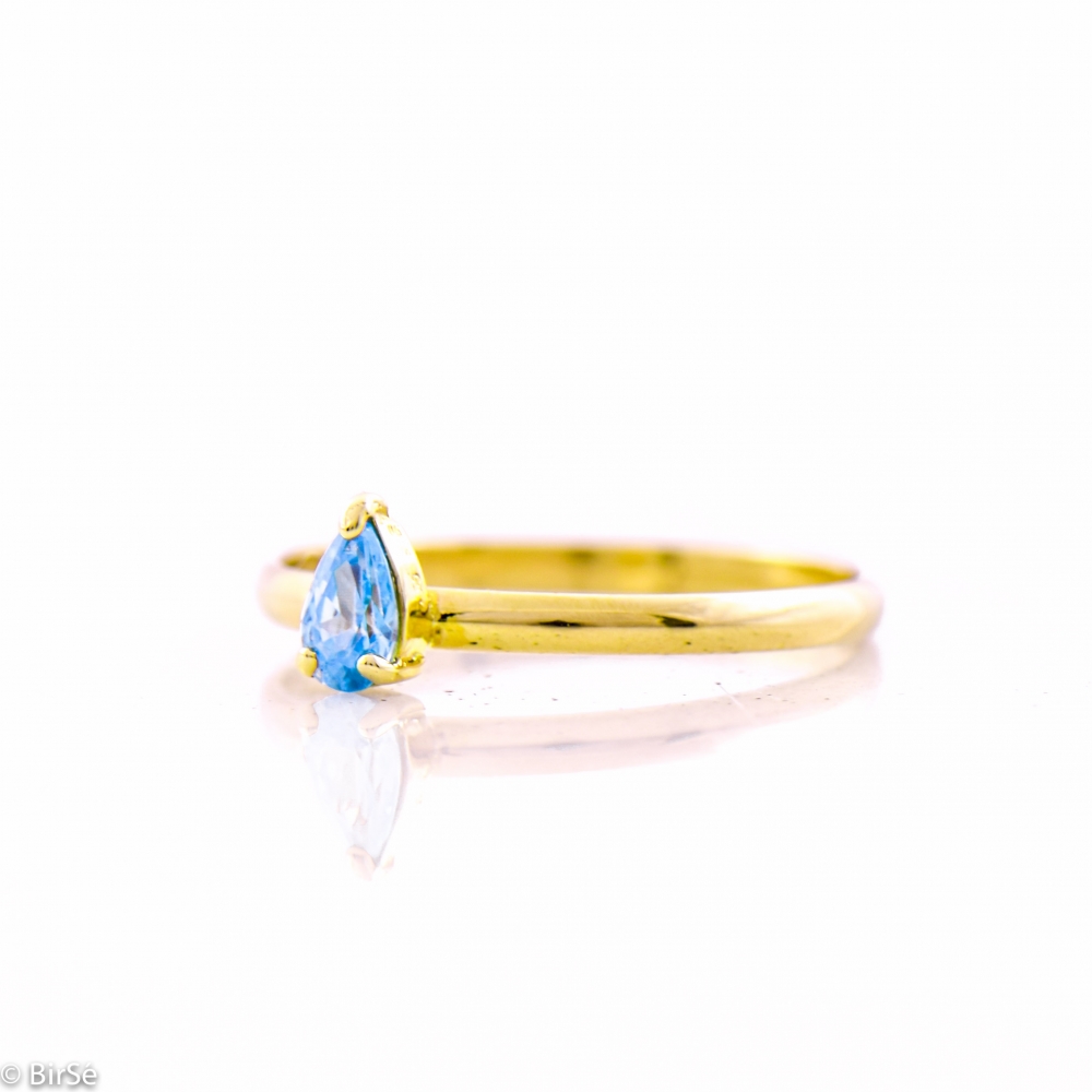Златен пръстен - Аквамарин