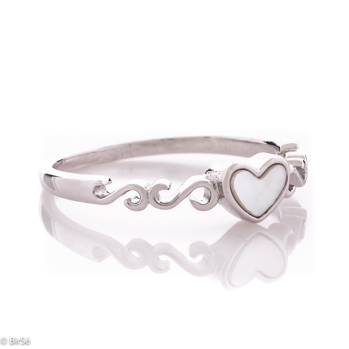 Сребърен пръстен - Сърце