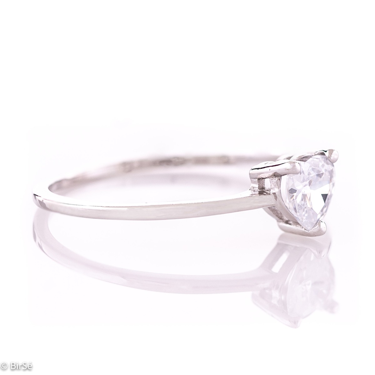 Сребърен пръстен - Кристално Сърце