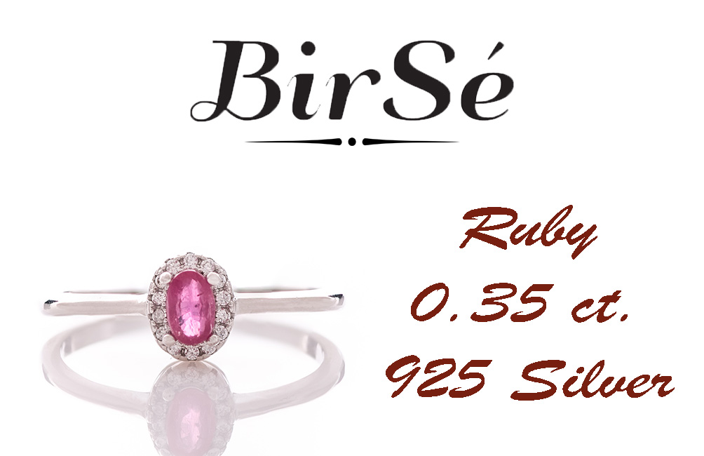 Сребърен пръстен - Естествен Рубин 0,35 ct.