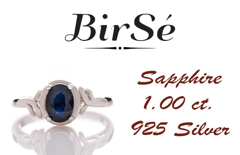 Сребърен пръстен - Естествен Сапфир 1,00 ct.