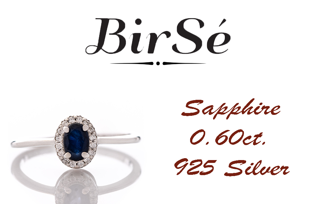 Сребърен пръстен - Естествен Сапфир 0,60 ct.