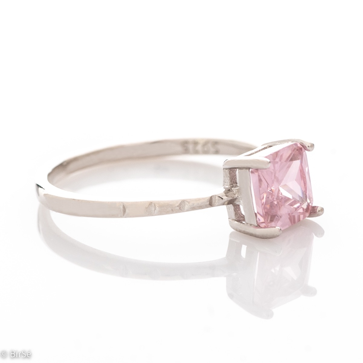 Сребърен пръстен - Розов Циркон