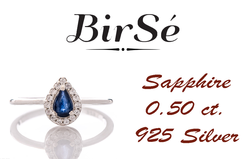 Сребърен пръстен - Естествен Сапфир 0,50 ct.