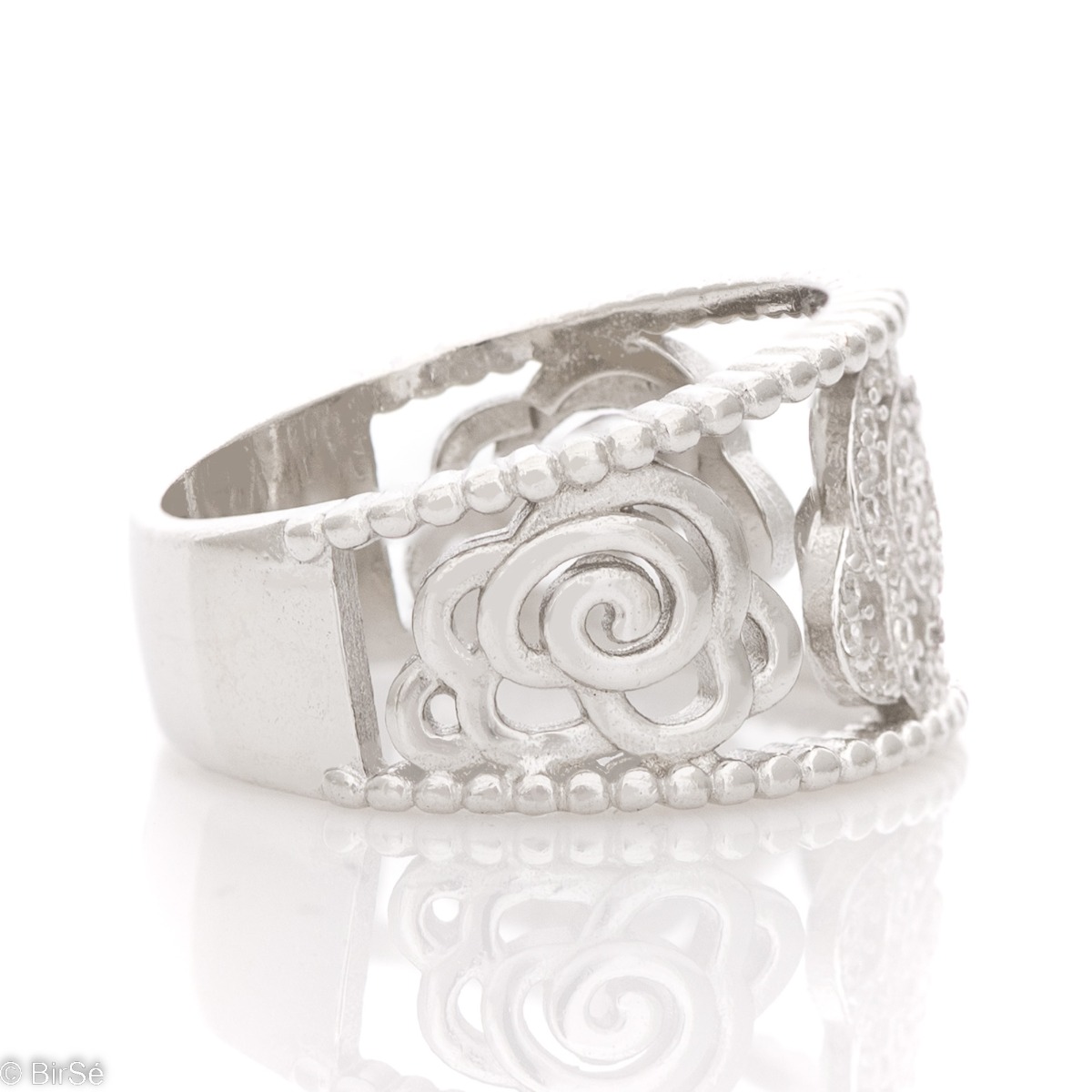 Сребърен пръстен - Роза