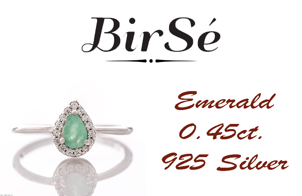 Сребърен пръстен - Естествен Изумруд 0,45 ct.