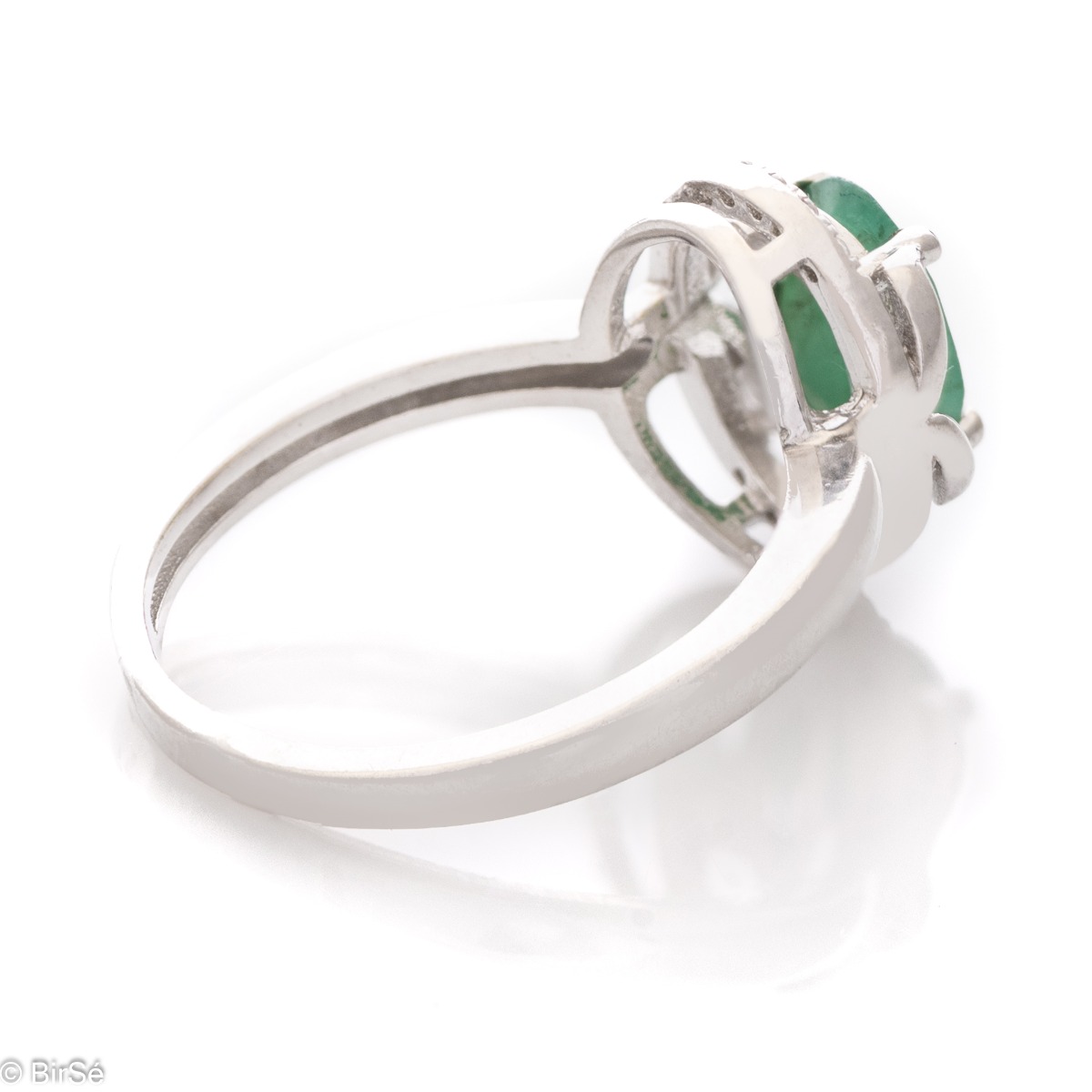 Сребърен пръстен - Естествен Изумруд 0,85 ct.