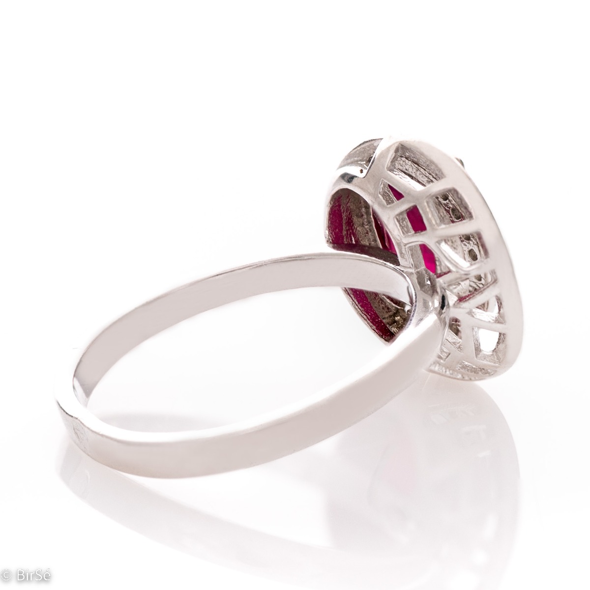 Сребърен пръстен - Естествен Рубин 1,55 ct.