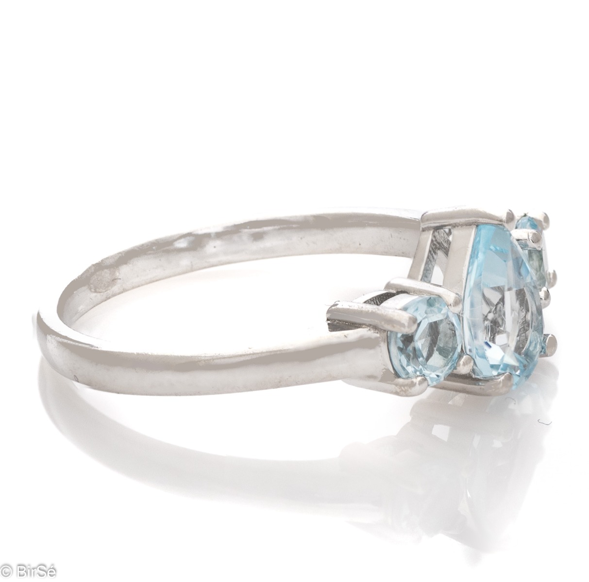 Сребърен пръстен - Естествен син топаз 1,70 ct.