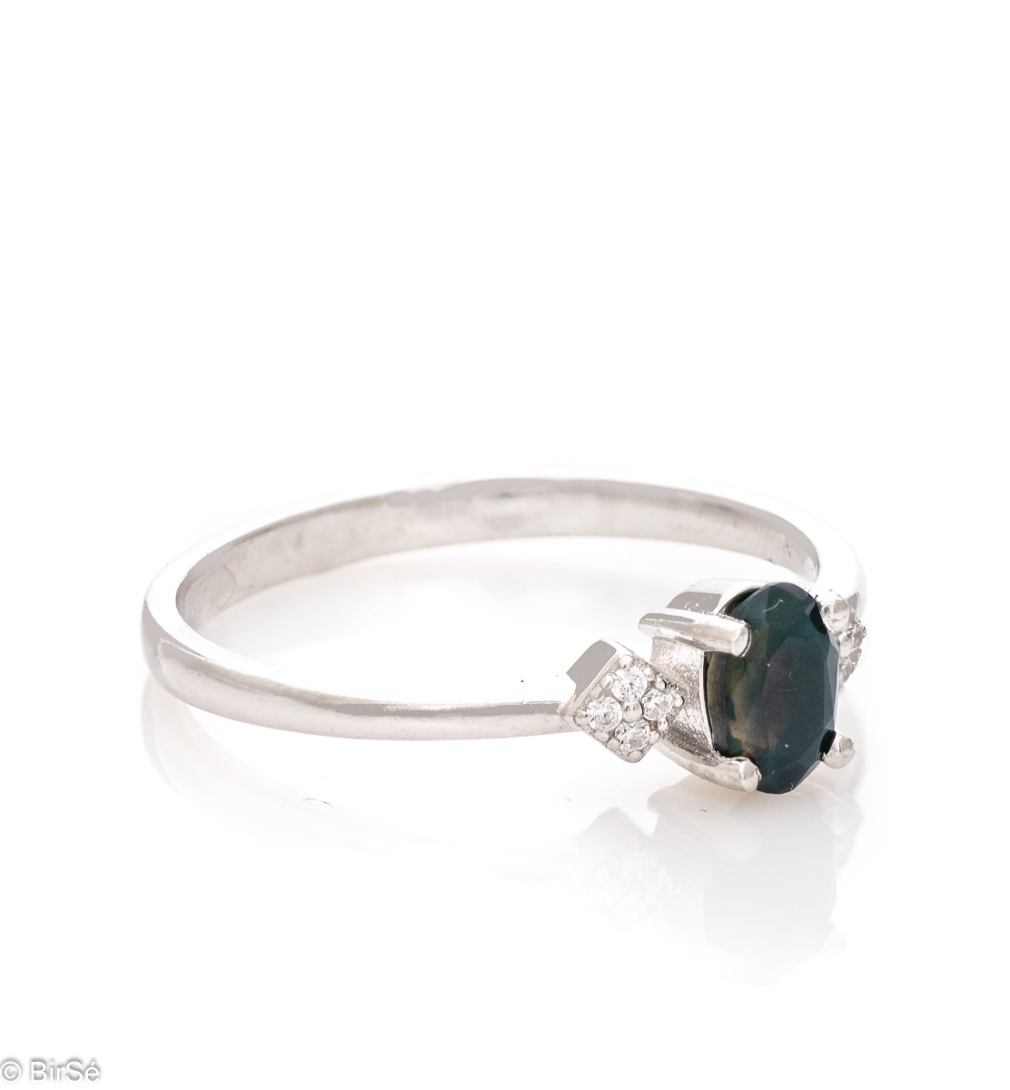Сребърен пръстен - Естествен Черен Опал 0,78 ct.