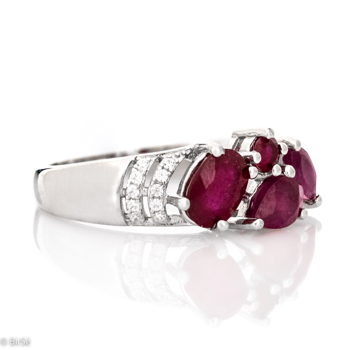 Сребърен пръстен - Естествени Рубини 1,80 ct.