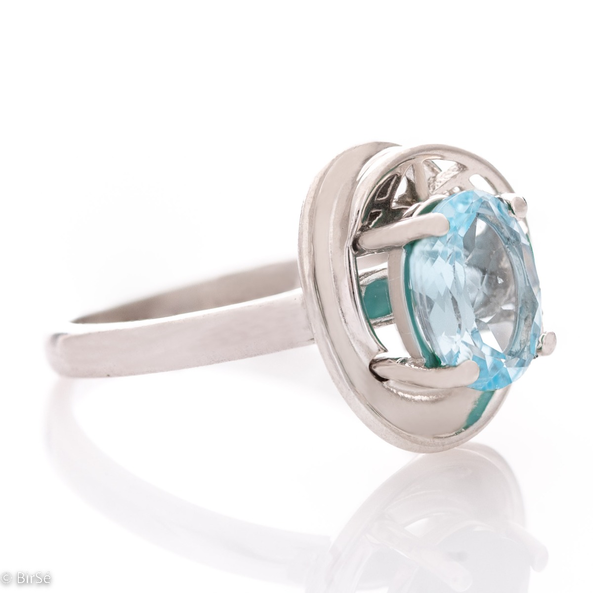 Сребърен пръстен - Естествен Син Топаз 1,60 ct.