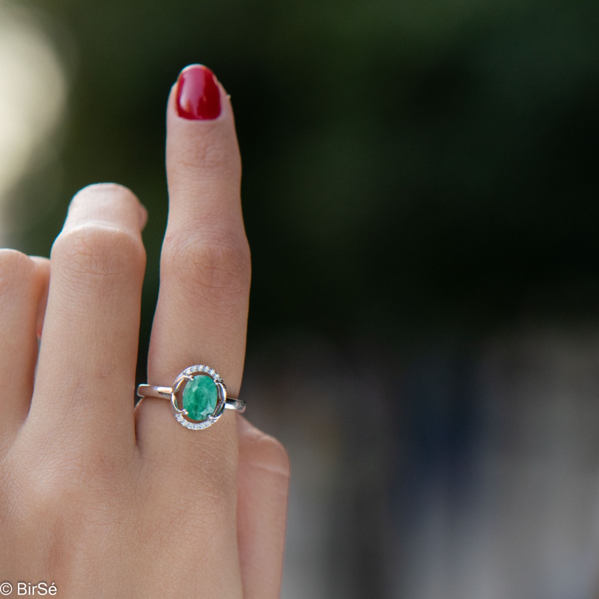 Сребърен пръстен - Естествен Изумруд 0,85 ct.