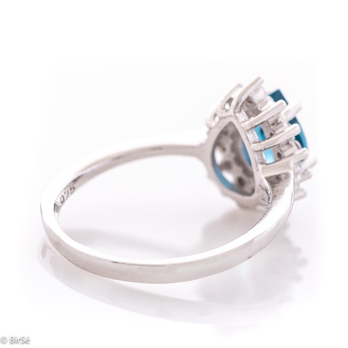 Сребърен пръстен - Естествен лондон топаз 1,10 ct