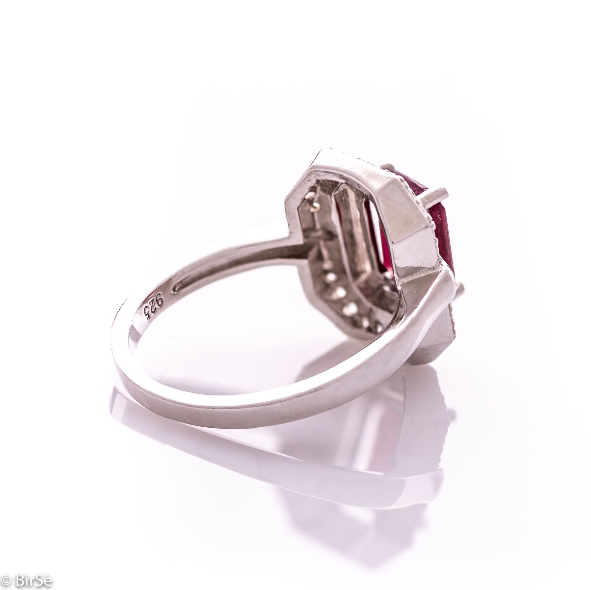 Сребърен пръстен - Естествен рубин 1,55 ct