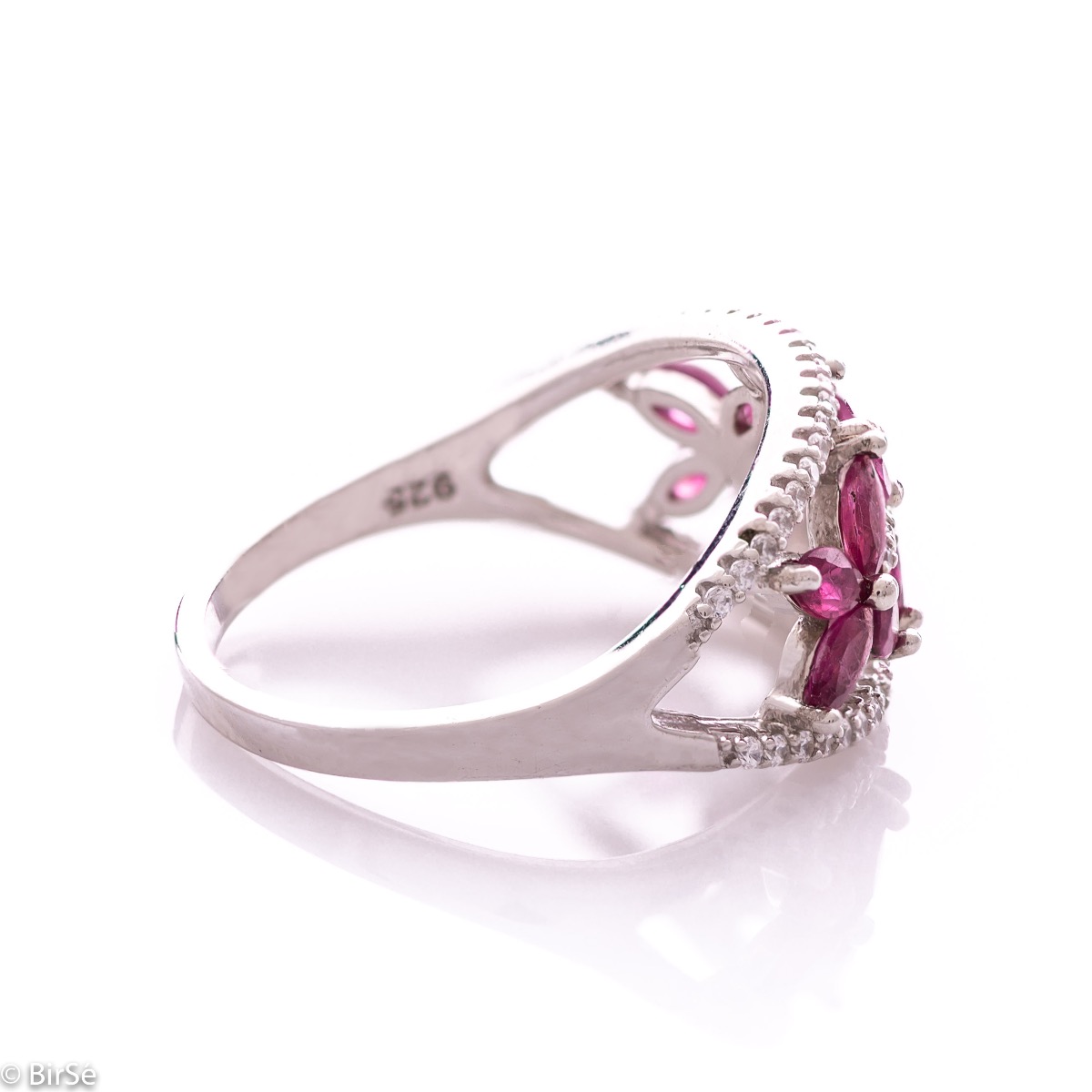 Сребърен пръстен - Естествен рубин 1,56 ct