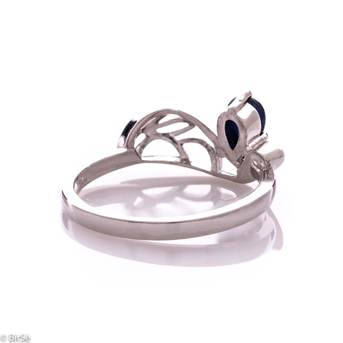 Сребърен пръстен - Естествен сапфир 0,50 ct
