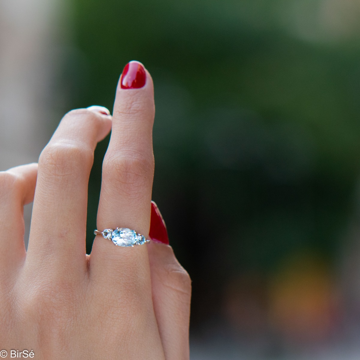 Сребърен пръстен - Естествен Син Топаз 2,20 ct.