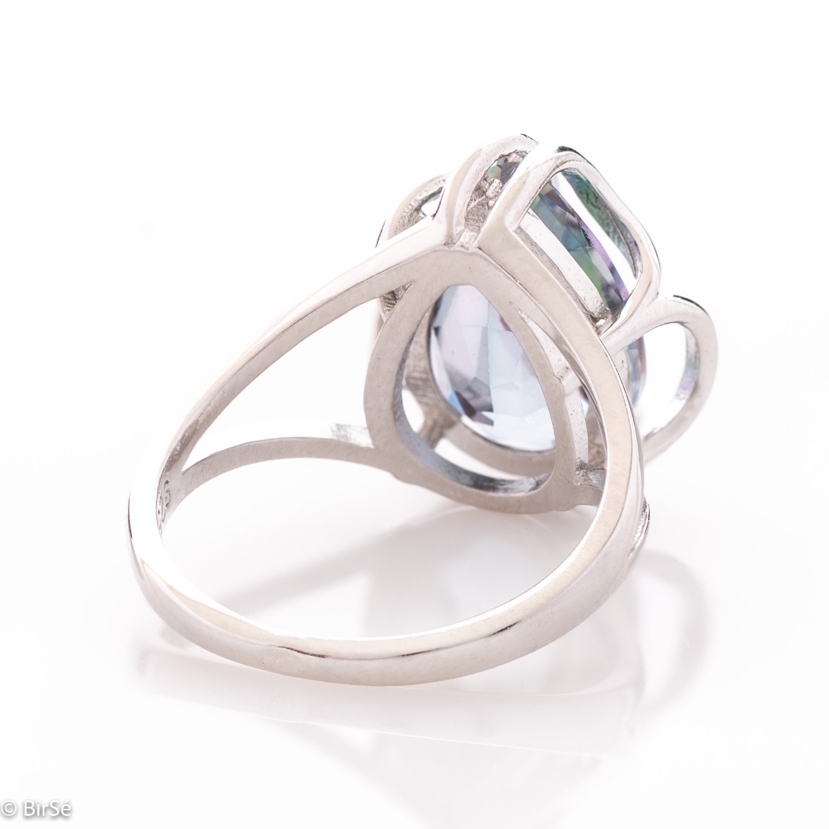 Сребърен пръстен - Естествен мистик топаз 8,50 ct.