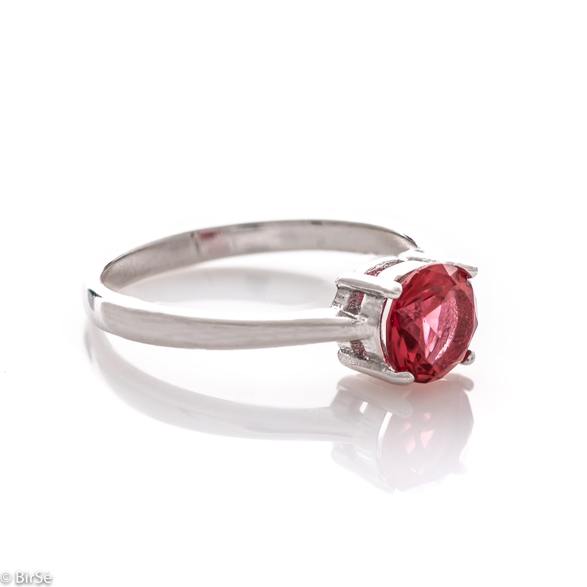 Сребърен пръстен - Рубин