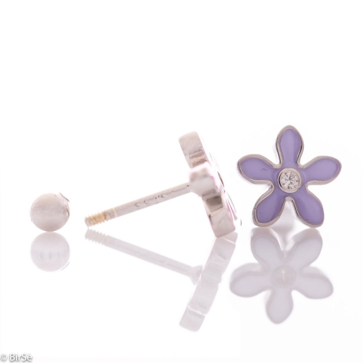 Сребърни обеци - Нежни Виолетови Цветя 934