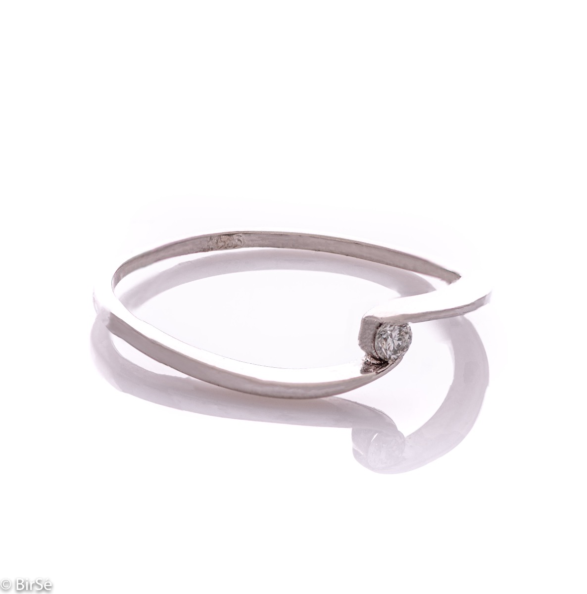 Златен годежен пръстен с диамант - 0,080 ct.