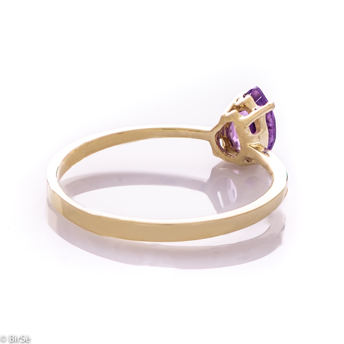Златен пръстен - Естествен аметист 0,35 ct