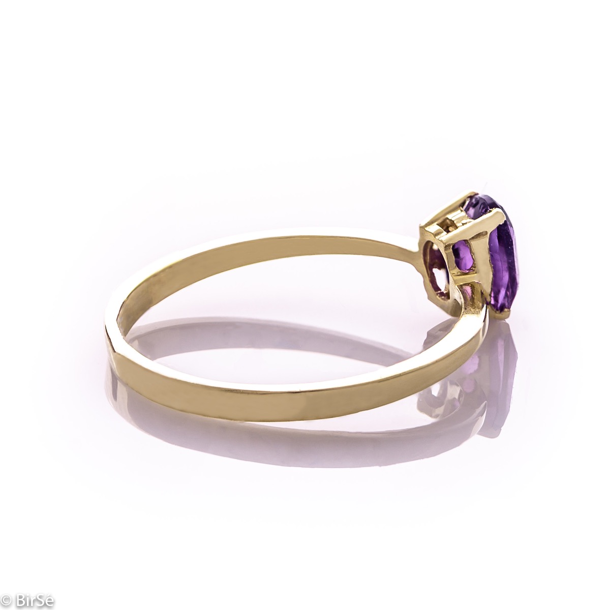 Златен пръстен - Естествен аметист 0,45 ct