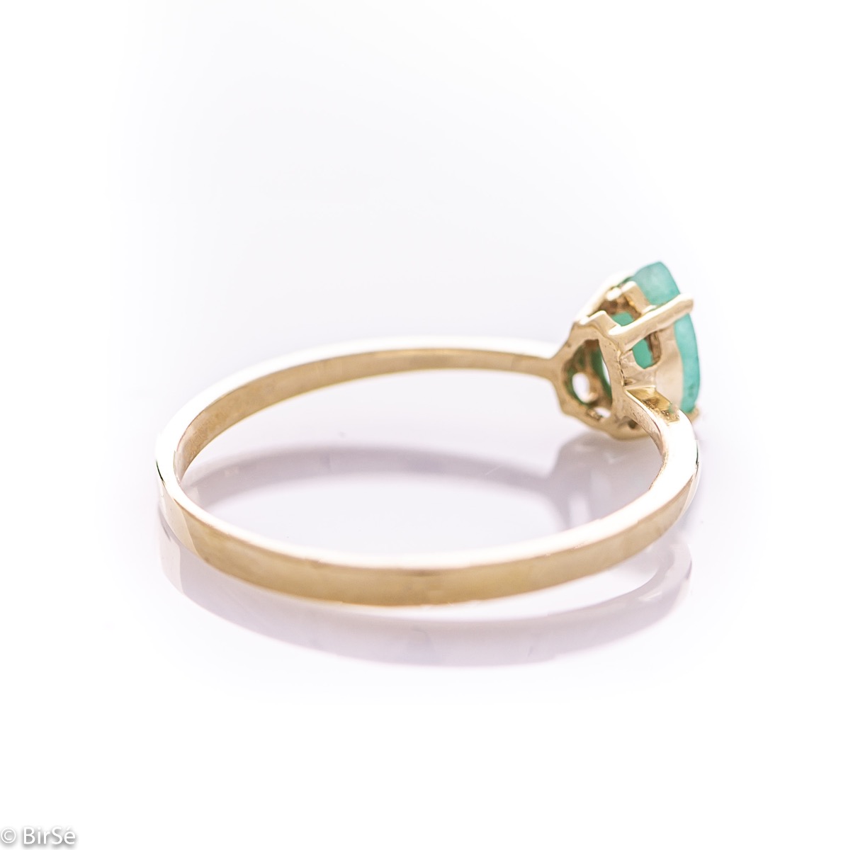 Златен пръстен - Естествен изумруд 0,45 ct