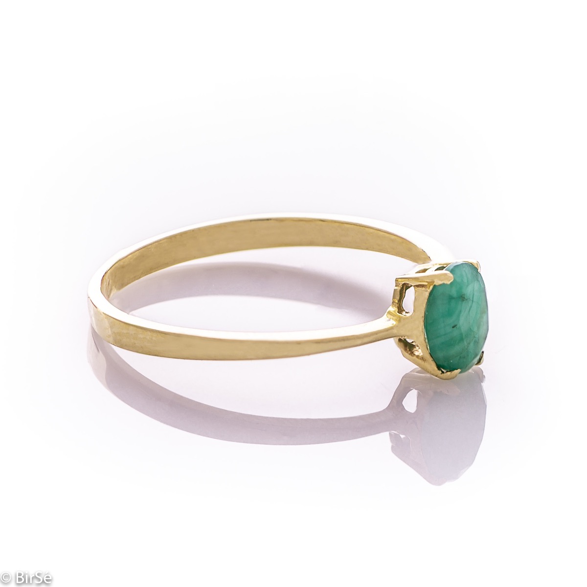 Златен пръстен - Естествен изумруд 0,52 ct