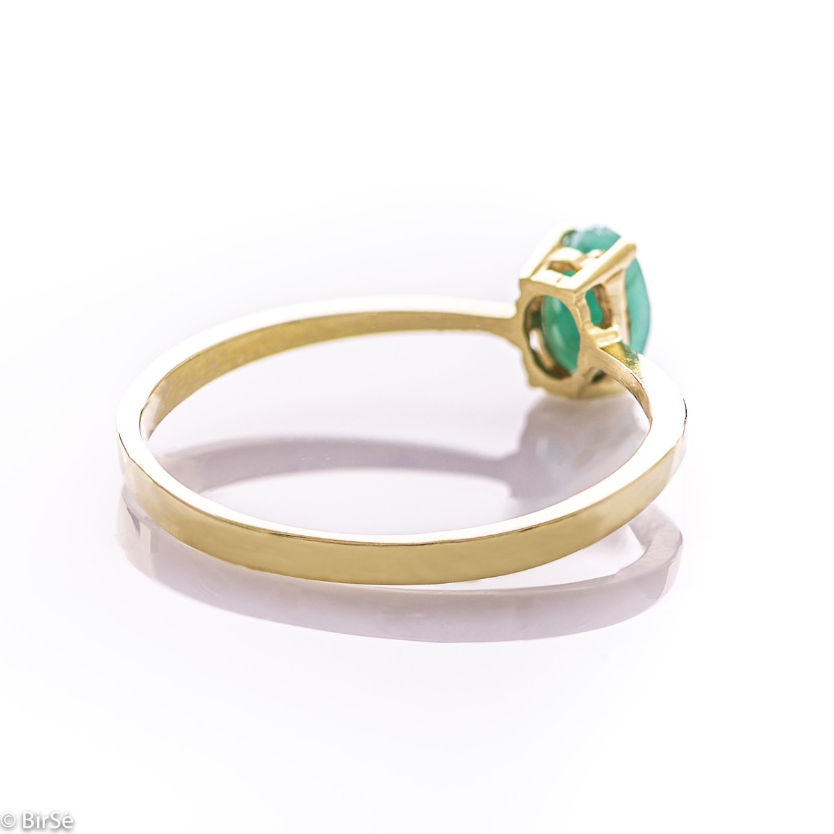 Златен пръстен - Естествен изумруд 0,52 ct