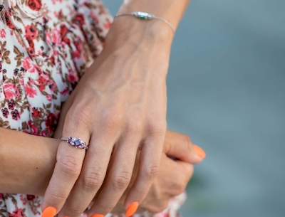 Дамски пръстен с родолит