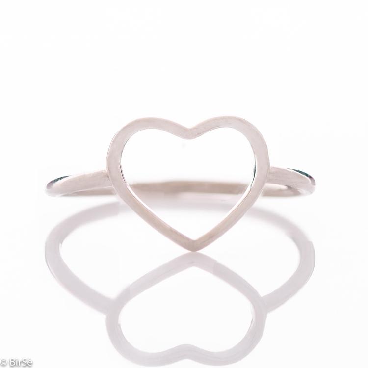 Сребърен пръстен – Сърце 700
