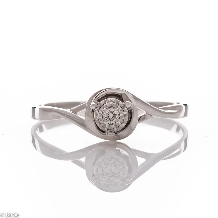 Годежен златен пръстен с диамант - 0,019 ct.