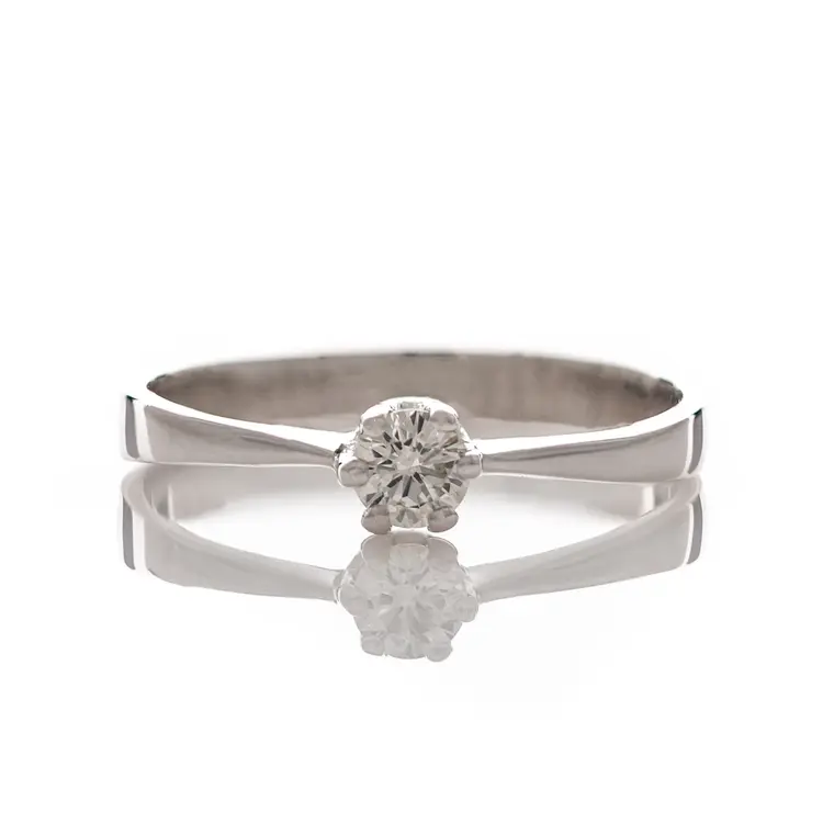 Златен годежен пръстен с диамант - 0,172 ct.
